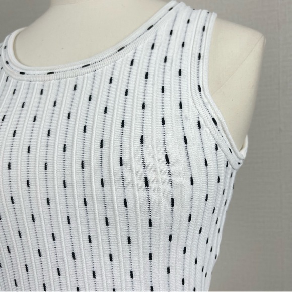 Milly Vertical Dot Flare Dress in Ivory & Black size P 0-2 - Picture 7 of 16